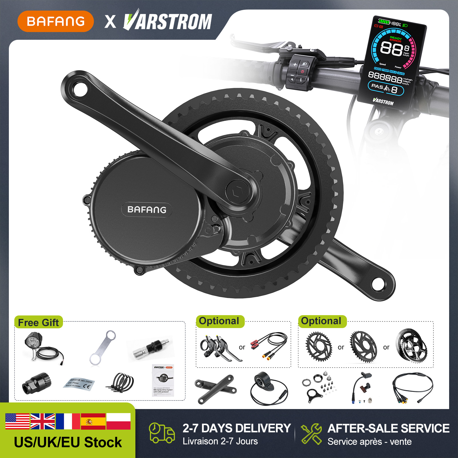 [US Stock] BAFANG 48V 500W 750 - Mid Drive Conversion Kit 1000W ulasan dan harga